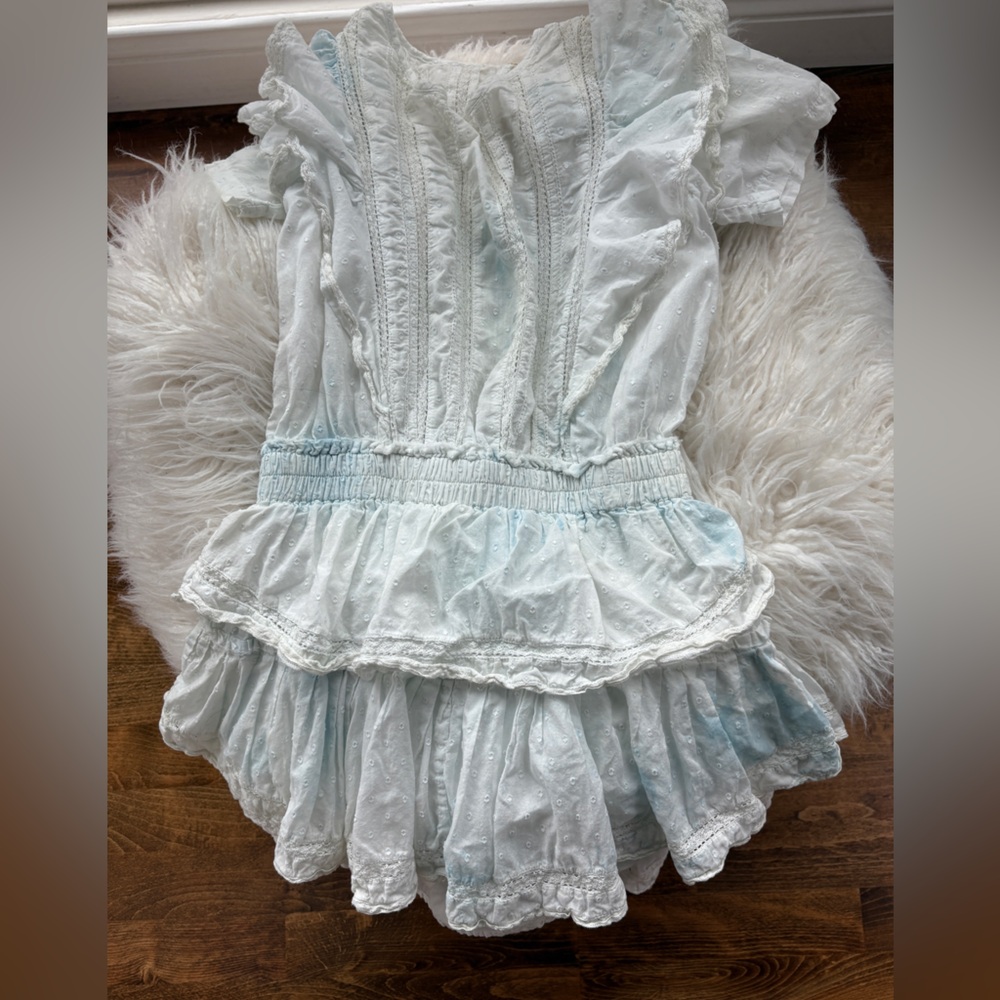 Love Love Shack White and Light Blue Women or Teen Petite XS Dress - Picture 4 of 6